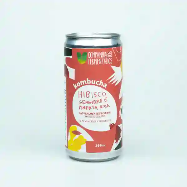 Kombucha de hibisco, gengibre e pimenta rosa